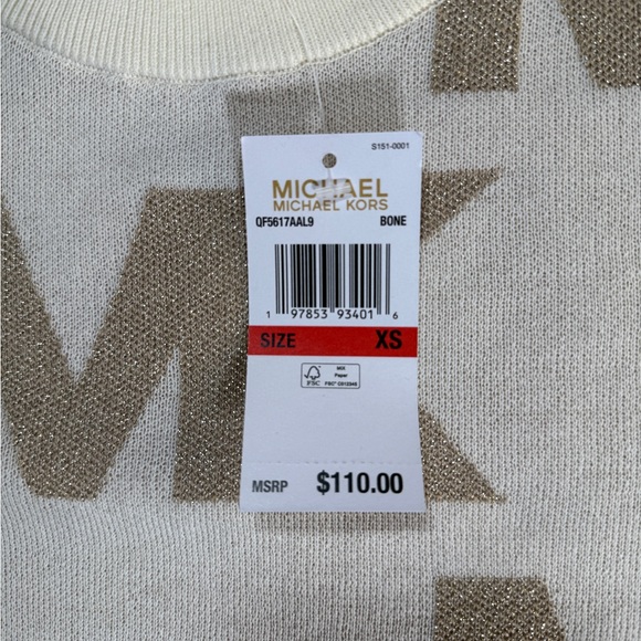 Michael Kors All-Over Logo Crewneck Sweater Size XS - Picture 14 of 14